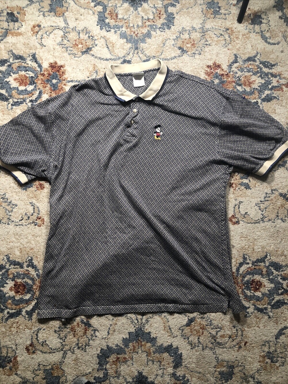 The Disney Store Micky Golf Polo Shirt Blue Size XXL Rare Vintage